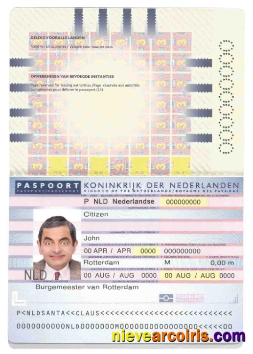 Netherlands Holland passport 2006-2016